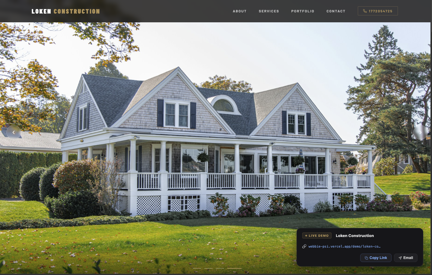 Loken Construction website